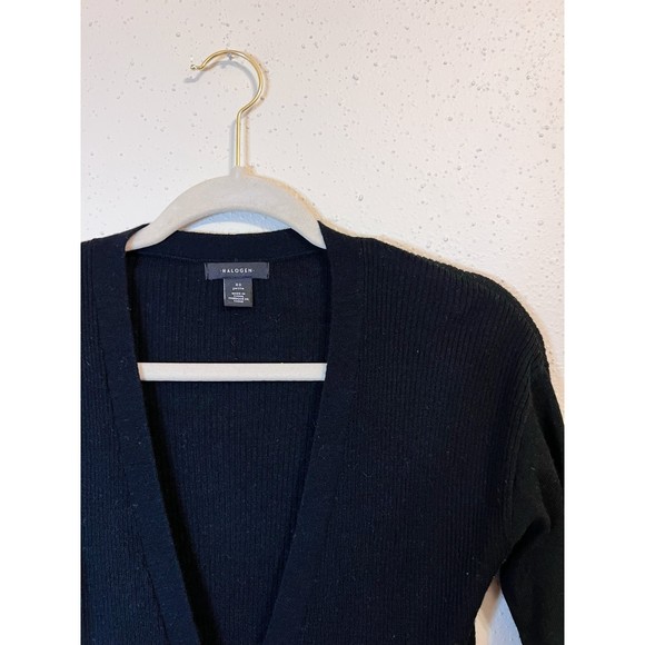 Nordstrom Halogen Black Button Up Cardigan Womens Size XS Petite - Picture 2 of 4